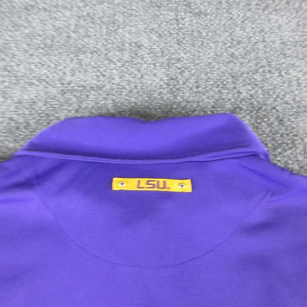 LSU Tigers Polo Shirt Mens XL Purple NCAA Football Nike Dri-FIT Performance